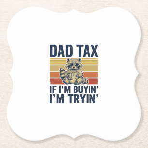 Lustiges Papa Steuer Waschbär Retro Grafik T-Shirt Untersetzer
