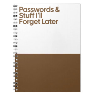 Lustiges Passwort-Erinnerungsnotizbuch Notizblock