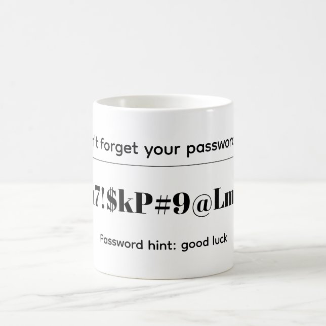 Lustiges Passwort Kaffeetasse (Mittel)