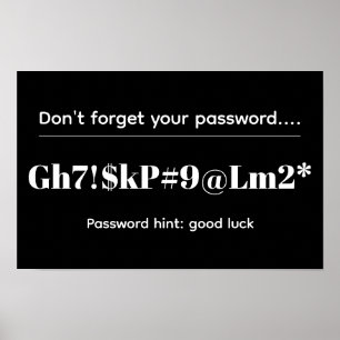 Lustiges Passwort Poster