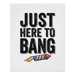Lustiges patriotisches Feuerwerk Bang Vintage-Shir Poster