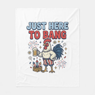 Lustiges Patriotisches Hahn Feuerwerk Bier T-Shirt Fleecedecke