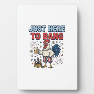 Lustiges Patriotisches Hahn Feuerwerk Bier T-Shirt Fotoplatte