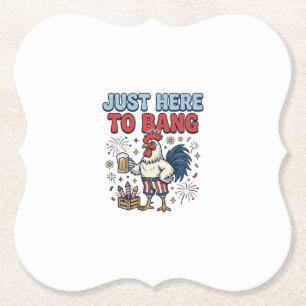 Lustiges Patriotisches Hahn Feuerwerk Bier T-Shirt Untersetzer
