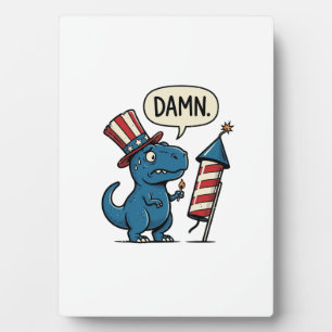 Lustiges Patriotisches T-Rex-Feuerwerk-Shirt-Desig Fotoplatte