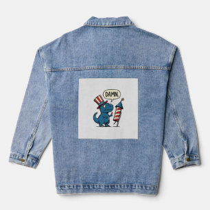 Lustiges Patriotisches T-Rex-Feuerwerk-Shirt-Desig Jeansjacke