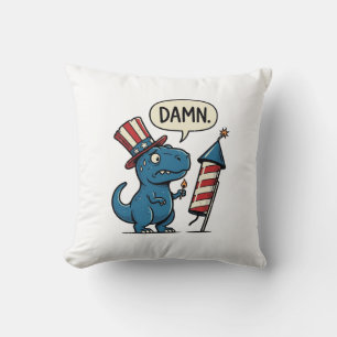 Lustiges patriotisches T-Rex-Feuerwerk-Shirt-Desig Kissen