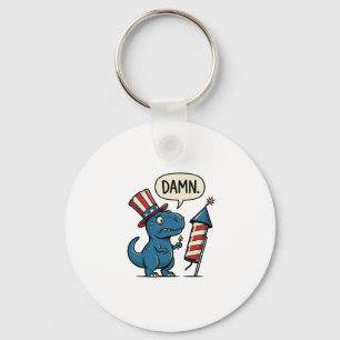Lustiges patriotisches T-Rex-Feuerwerk-Shirt-Desig Schlüsselanhänger