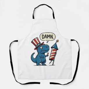 Lustiges patriotisches T-Rex-Feuerwerk-Shirt-Desig Schürze