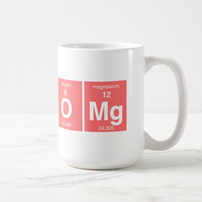 Lustiges Periodensystem "OMG " Kaffeetasse (Rechts)