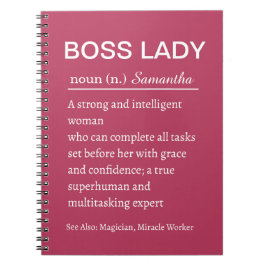 Lustiges personalisiertes Boss-Lady-Definitions-No Notizblock