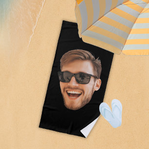 Lustiges personalisiertes Männerfoto Strandtuch