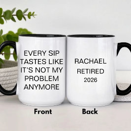 Lustiges Personalisiertes Rentenalter Zweifarbige Tasse