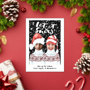 Lustiges personalisiertes Weihnachtsfoto 'Let It S Acryleinladungen
