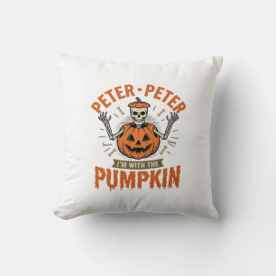 Lustiges Peter Peter Kürbis Halloween Skelett Shir Kissen