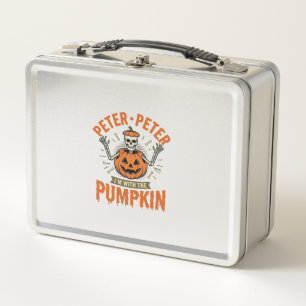 Lustiges Peter Peter Kürbis Halloween Skelett Shir Metall Brotdose