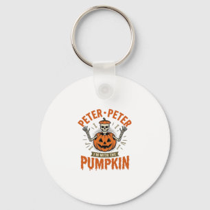 Lustiges Peter Peter Kürbis Halloween Skelett Shir Schlüsselanhänger
