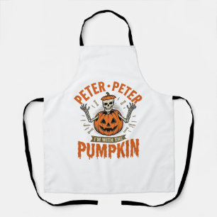 Lustiges Peter Peter Kürbis Halloween Skelett Shir Schürze