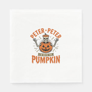 Lustiges Peter Peter Kürbis Halloween Skelett Shir Serviette