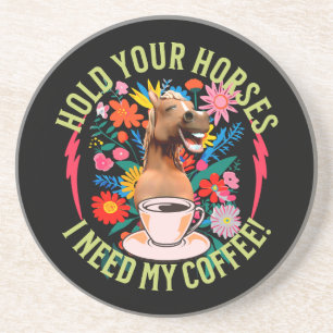 Lustiges Pferd Kaffee Liebhaber Humor Getränkeuntersetzer