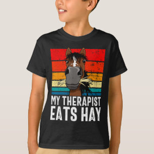 Lustiges Pferd Mein Therast Frisst Heu Tee Hor 