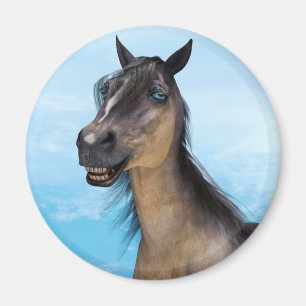 Lustiges Pferdelächeln-Porträt-Kunst Magnet