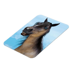 Lustiges Pferdelächeln-Porträt-Kunst Magnet