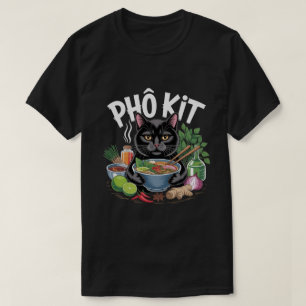 Lustiges „Phô Kit“-Schwarzkatzen-T-Shirt T-Shirt