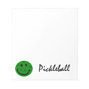 Lustiges Pickleball grünes Gesicht Notizblock