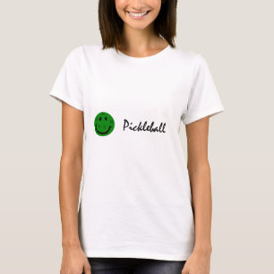 Lustiges Pickleball grünes Gesicht T-Shirt