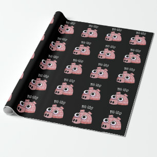 Lustiges Pig-loo-Iglu-Wortspiel dunkler Hintergrun Geschenkpapier