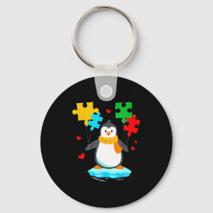 Lustiges Pinguin-Puzzle Autismus-Bewusstseinsmonat Schlüsselanhänger