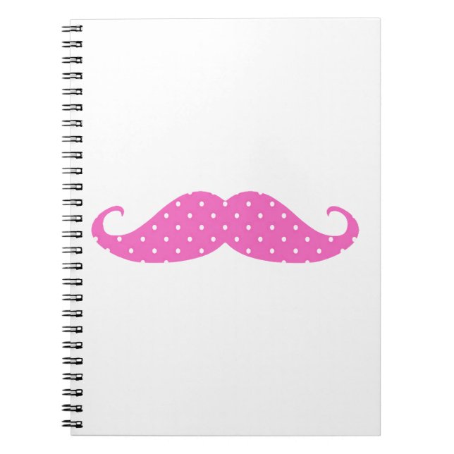Lustiges Pink-Girly Tupfen-Schnurrbart Notizblock (Vorderseite)