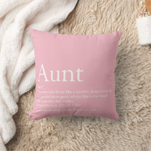 Lustiges Pinke Tante-Definitions-Zitat Kissen