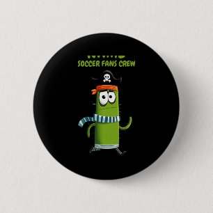 Lustiges Piraten-Kaktus-Fußball-Fans-Crew-Custom-T Button