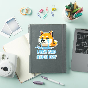 Lustiges Pixel-Art-Shiba-Inu-Hund-Meme Aufkleber