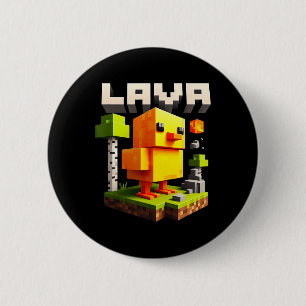 Lustiges Pixel-Huhn-Gamer-Humor-Meme  Button