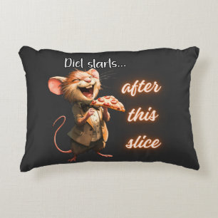 Lustiges Pizza-Diät-Maus-Design Dekokissen