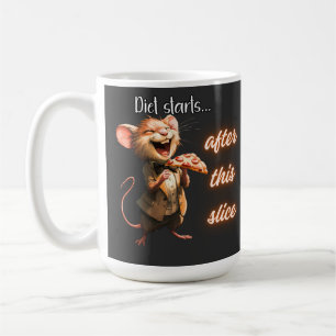 Lustiges Pizza-Diät-Maus-Design Kaffeetasse