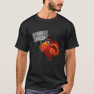 Lustiges Pizza Essen Truthahn Erntedankfest Vegan  T-Shirt