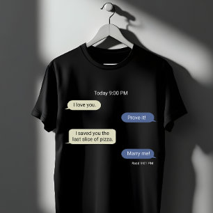 Lustiges Pizza-Liebes-Chat-Design T-Shirt