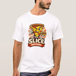 Lustiges Pizza-Liebhaber-Shirt – Slice Happens Ret T-Shirt