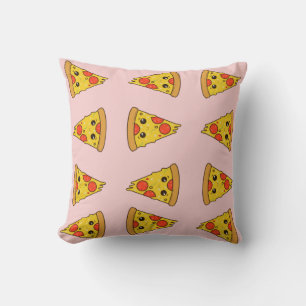 Lustiges Pizza-Muster süße rosa Kinder Pepparoni Kissen