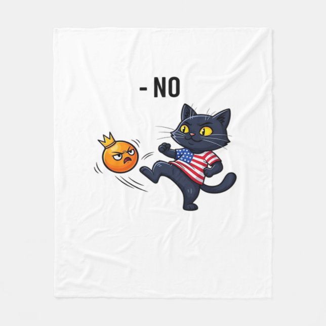 Lustiges politisches Meme ohne Katzen-Design Fleecedecke (Vorderseite)