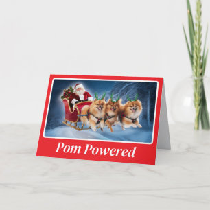 Lustiges Pomeranian-Rentier-Weihnachten Karte