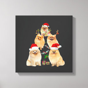 Lustiges Pomeranian-Weihnachtsbaum-Dekor-Ornament Leinwanddruck