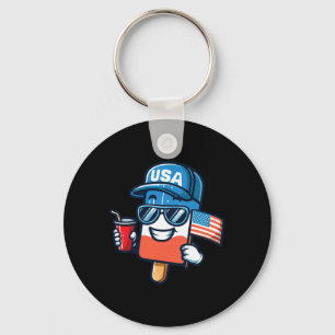 Lustiges Popsicle 4. Juli Shirt Patriotisches Amer Schlüsselanhänger