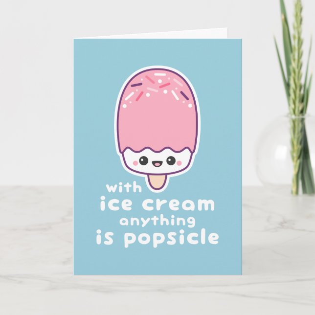 Lustiges Popsicle-Wortspiel Karte (Vorderseite)
