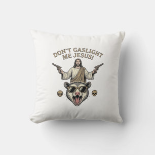 Lustiges Possum Jesus Vintage Gravur Shirt Design_ Kissen