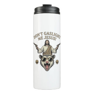 Lustiges Possum Jesus Vintage Gravur Shirt Design_ Thermosbecher